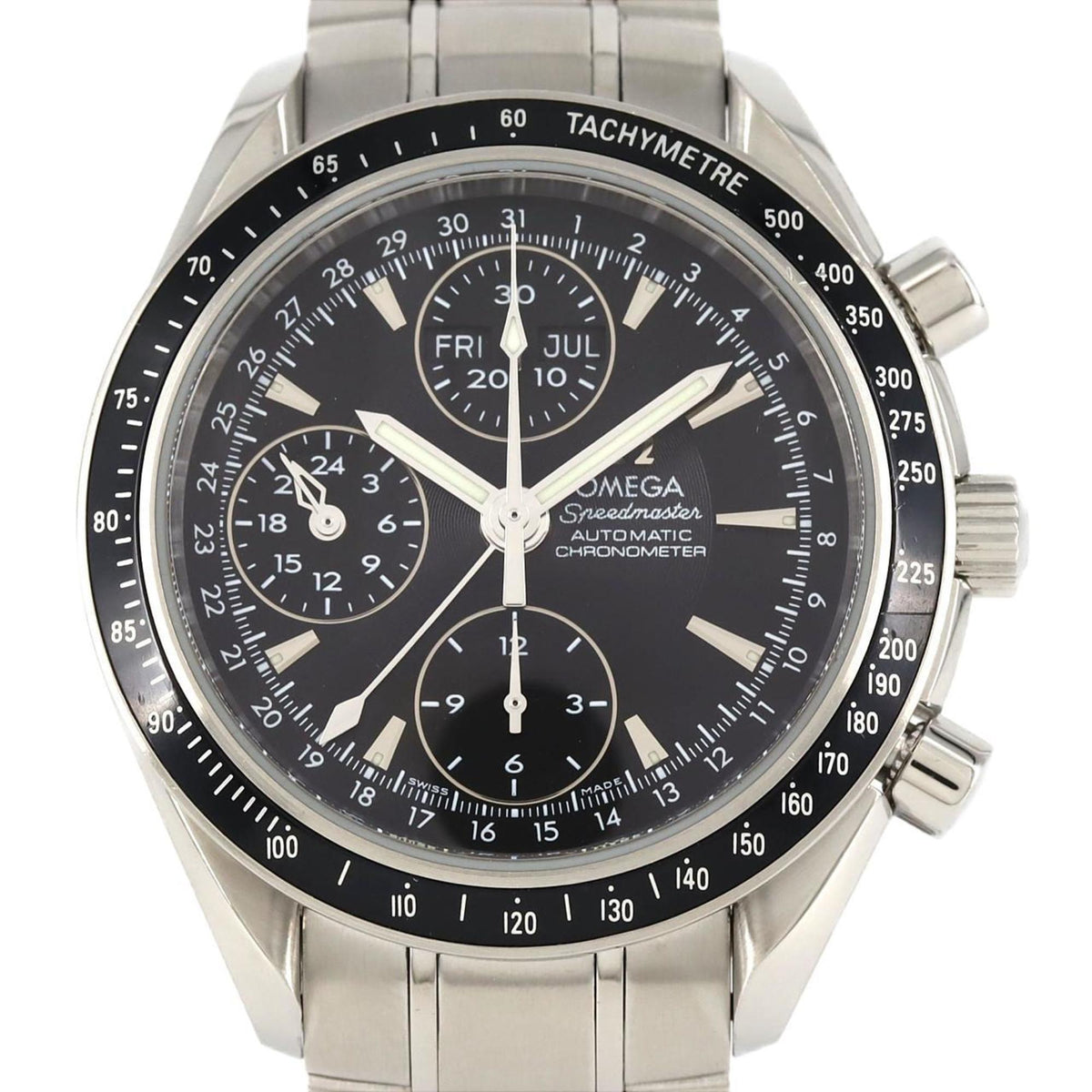 Pre-Owned Omega Speedmaster Day Date 3220.50 SS Automatic Watch