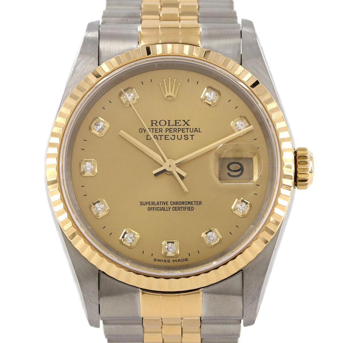 Pre-Owned Rolex Datejust 16233G SSxYG Automatic Watch, K Serial