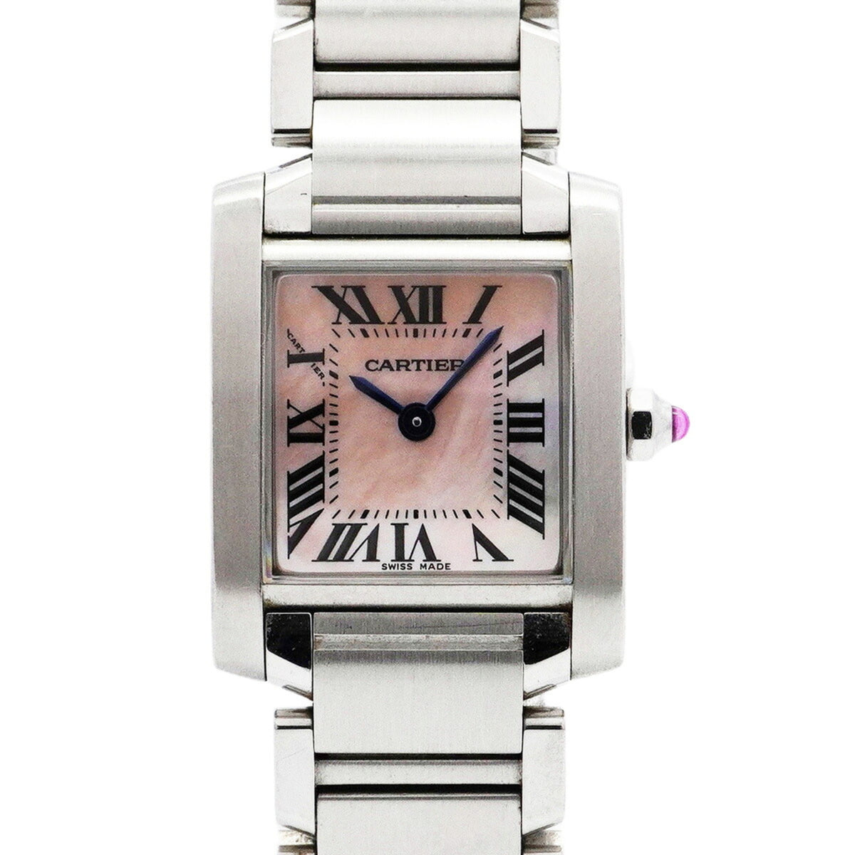 Pre-Owned Cartier Tank Fran?aise SM W51028Q3 Pink Dial Women's Watch