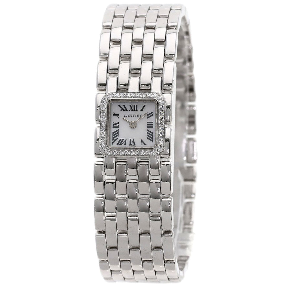 Pre-Owned Cartier WG3002T8 Panthere Mini Ruban Diamond Watch K18 White Gold K18WG Women's CARTIER