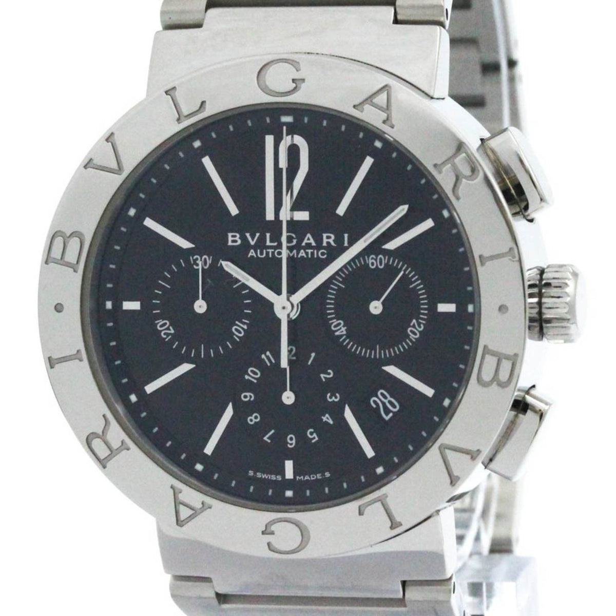 Montre chronographe automatique polie BVLGARI BVLGARI-BVLGARI BB42SSCH BF580420 d'occasion 