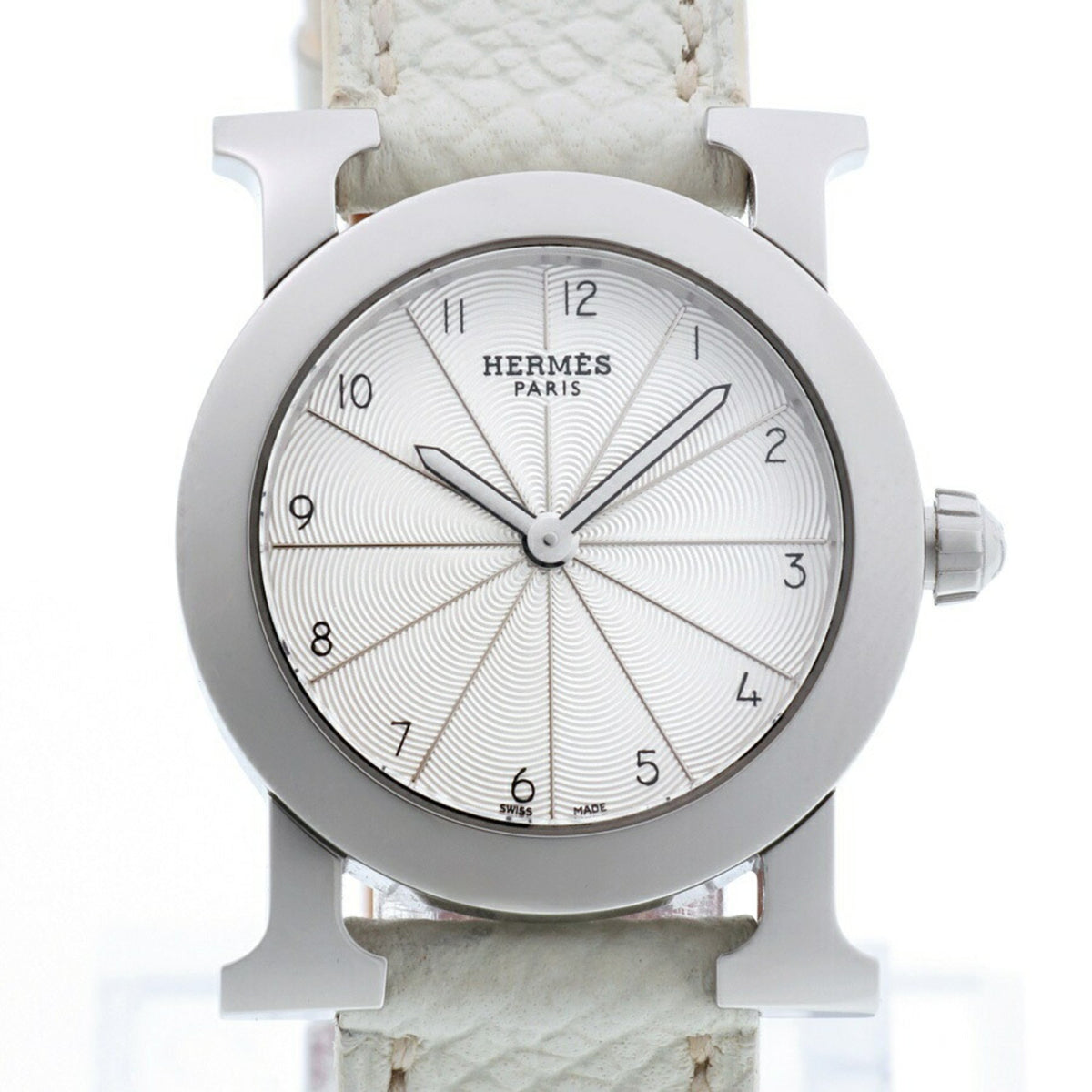 Montre-bracelet à quartz blanche Hermes H Ronde HR1.210 d'occasion A-158047 