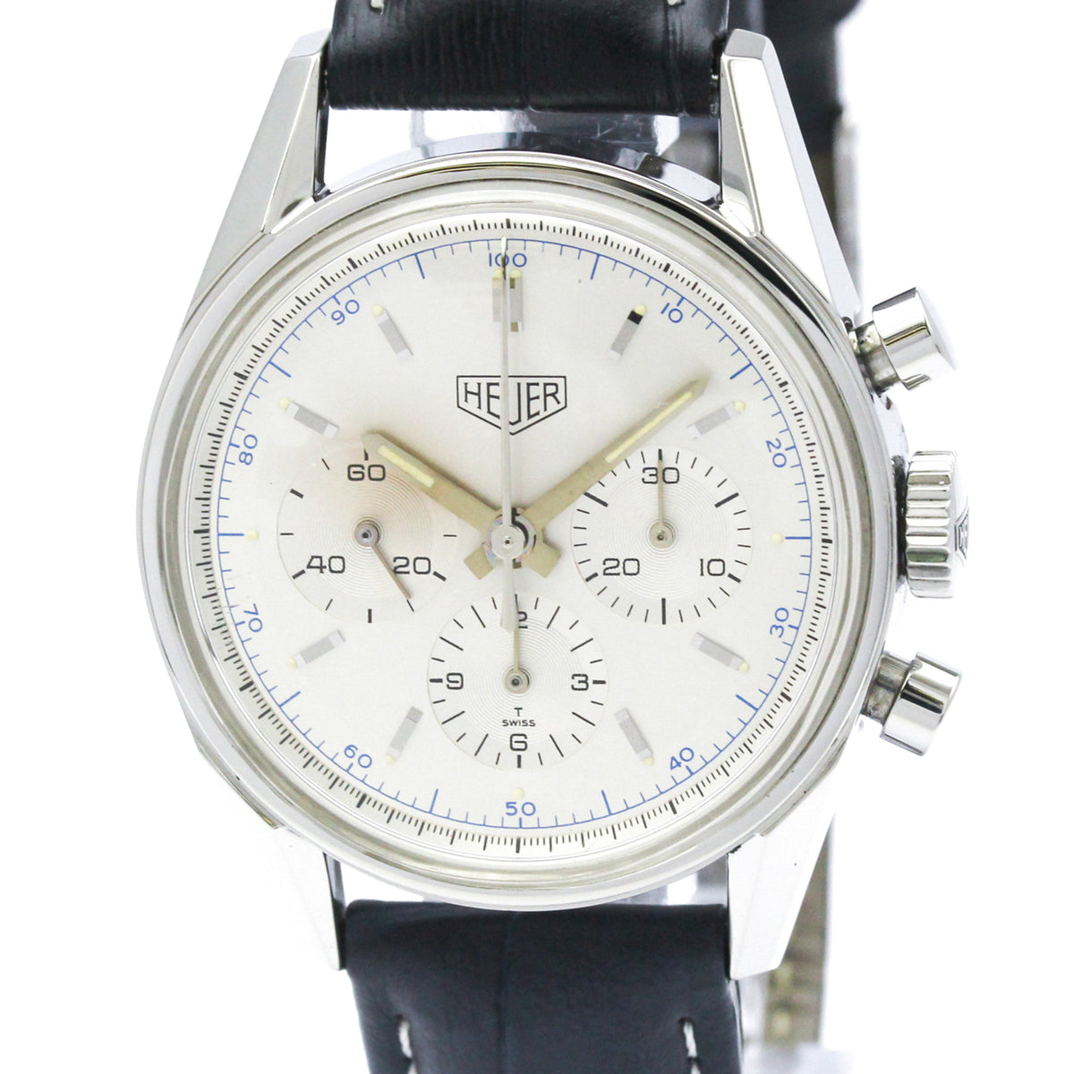 Pre-Owned TAG HEUER Carrera Re-Edition Chronograph Manual Watch CS3110 Polished
