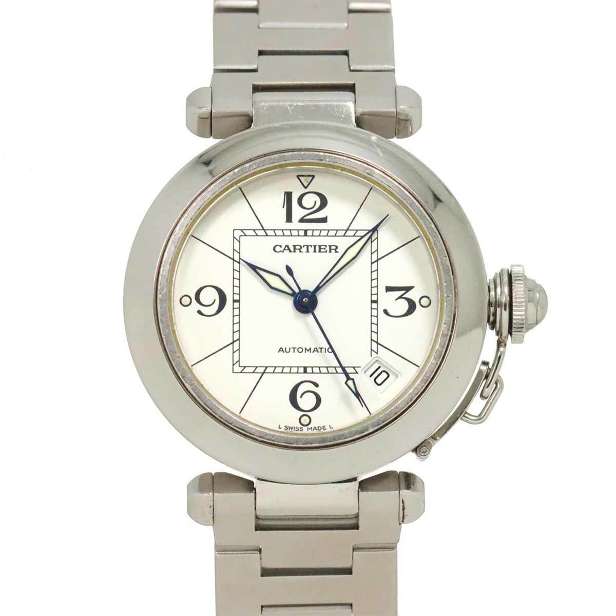 Pre-Owned Cartier Pasha C W31074M7 Boys' Watch, White, Automatic, Date Display