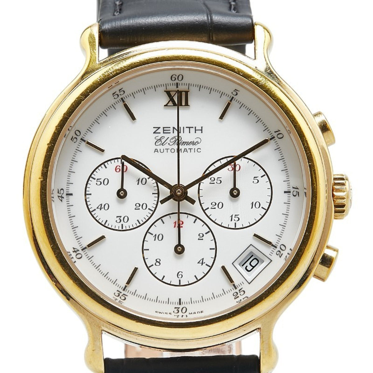 Pre-Owned Zenith El Primero Watch 20.0140.400 Automatic White Dial Stainless Steel Leather Men's ZENITH