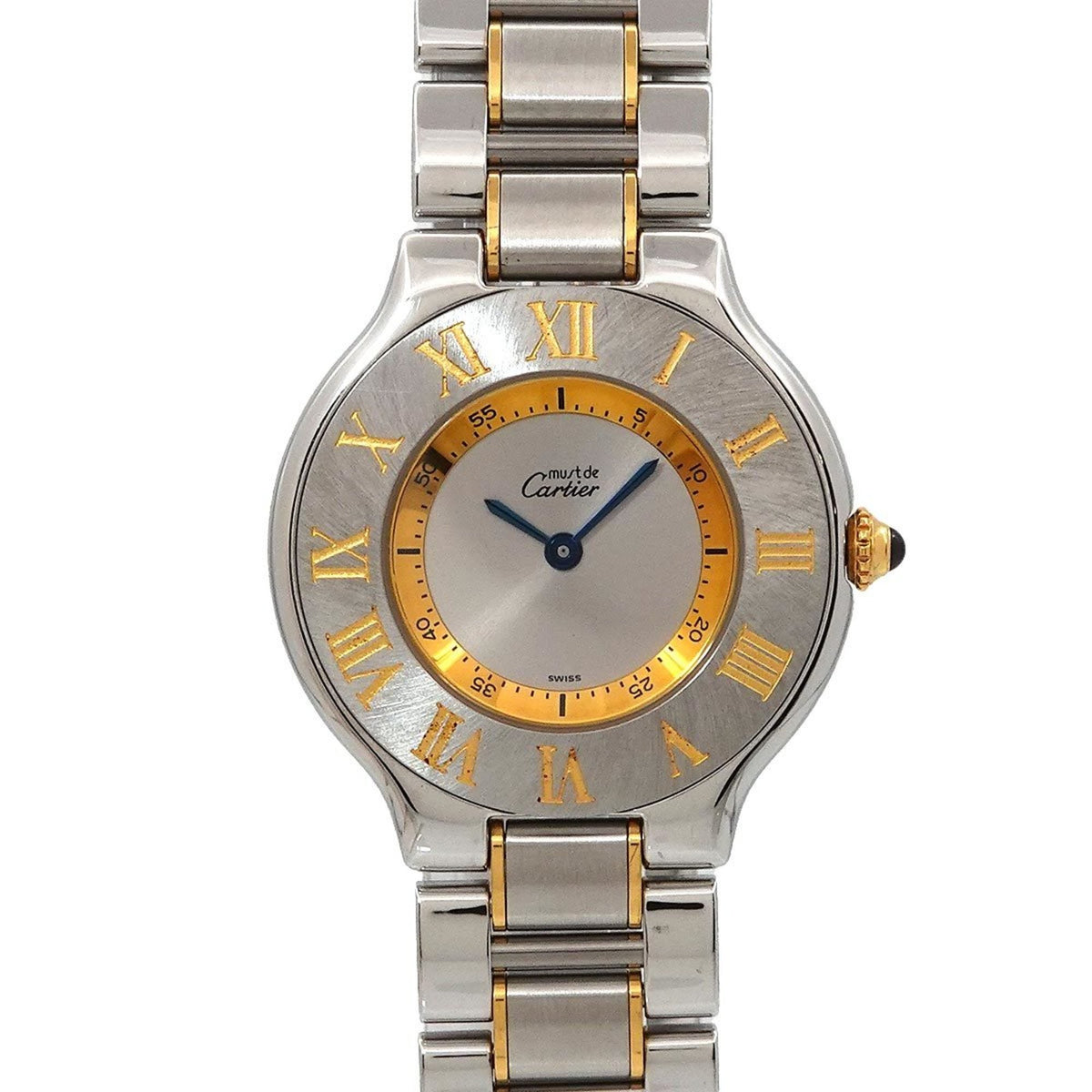 Pre-Owned Cartier Must 21 Vantianne Two-tone Watch W10072R6 Boys' Silver Quartz