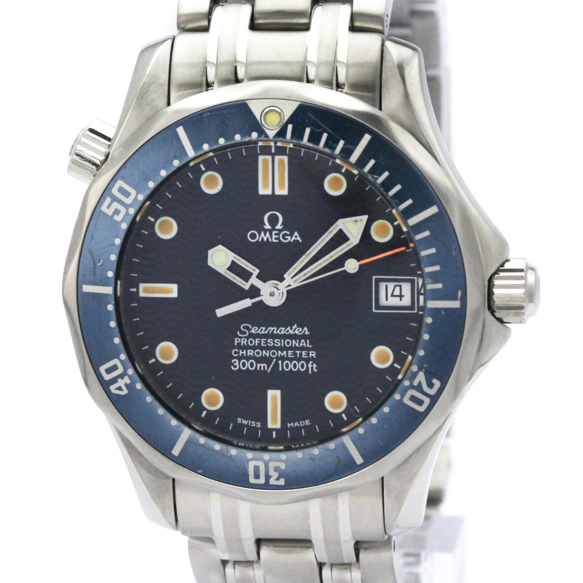 Pre-Owned OMEGA Seamaster Professional 300M Mid Steel Size Watch 2551.80 Polished