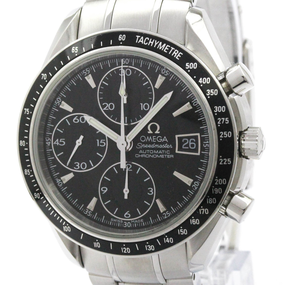 Pre-Owned OMEGA Speedmaster Date Steel Automatic Mens Watch 3210.50 Polished