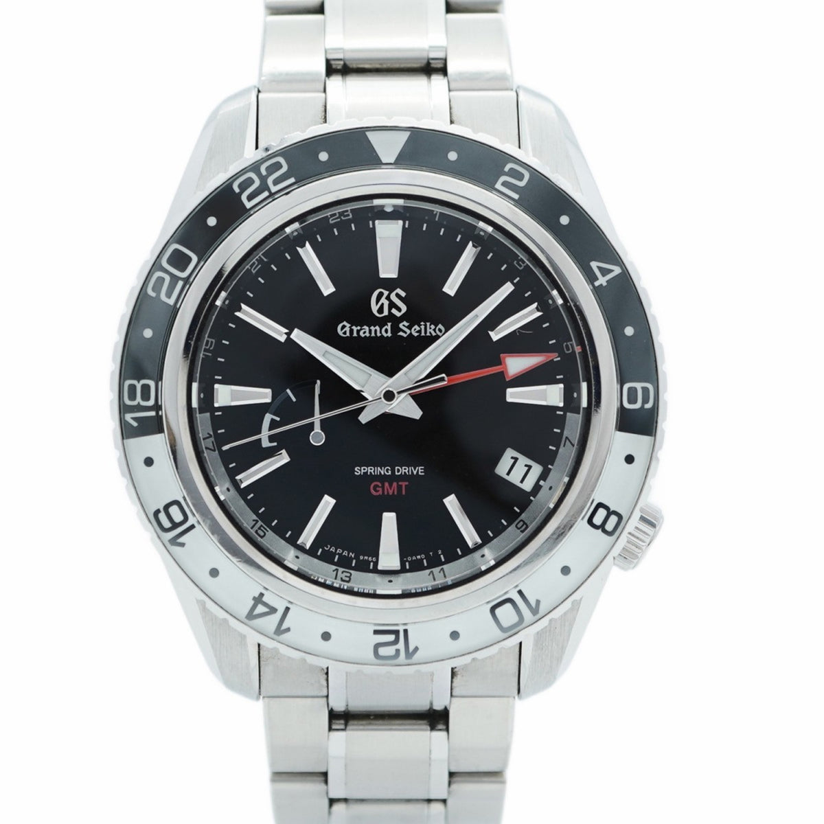 Pre-Owned Seiko Grand 9R66-0BK0 Black Dial Men's Watch