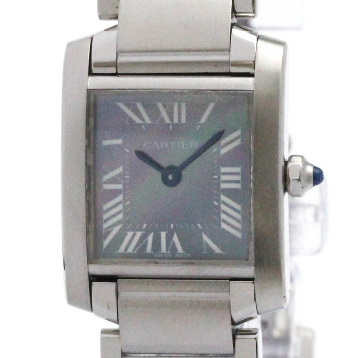 Pre-Owned CARTIER Tank Francaise MOP Dial Quartz Ladies Watch W51034Q3 Polished