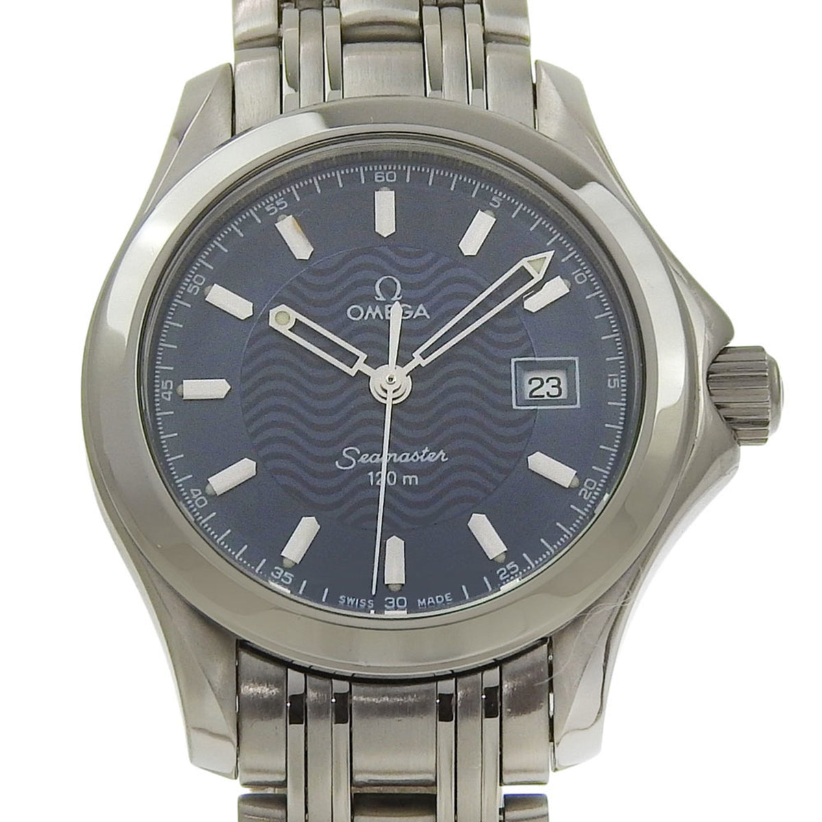 Pre-Owned Like New Omega Seamaster 120M Date 2571 81 00 Blue Dial Stainless Steel Quartz 26mm Ladies' Watch