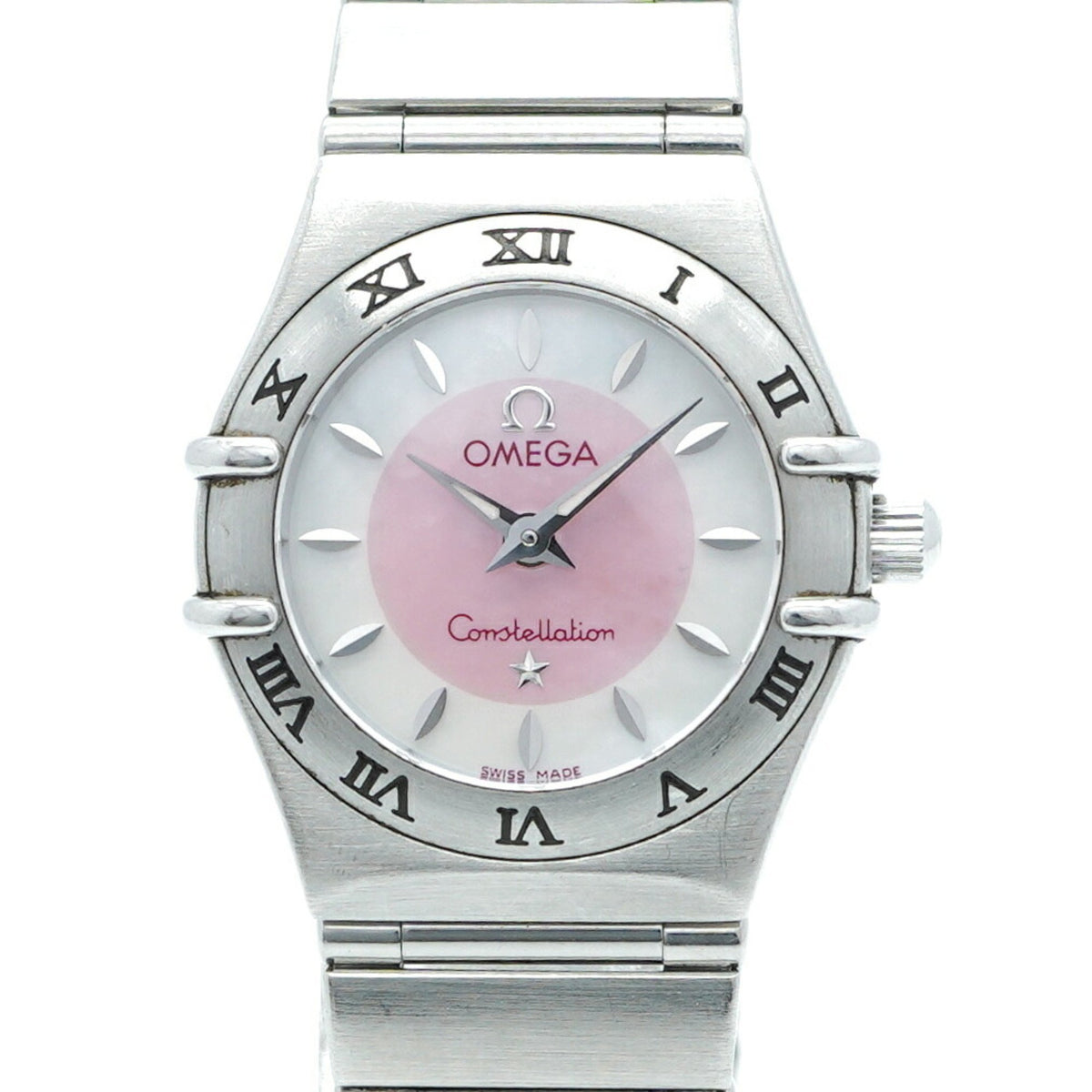 Pre-Owned Omega Constellation 1562.83 White Pink Dial Watch for Women