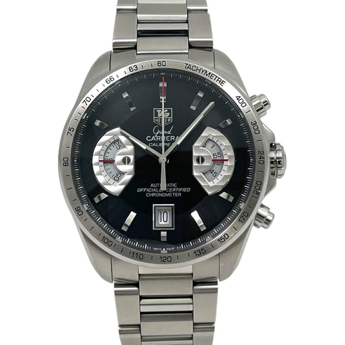 Pre-Owned TAG HEUER Grand Carrera CAV511A.BA0902 Stainless Steel Men's Automatic Chronograph Watch with Caliber 17