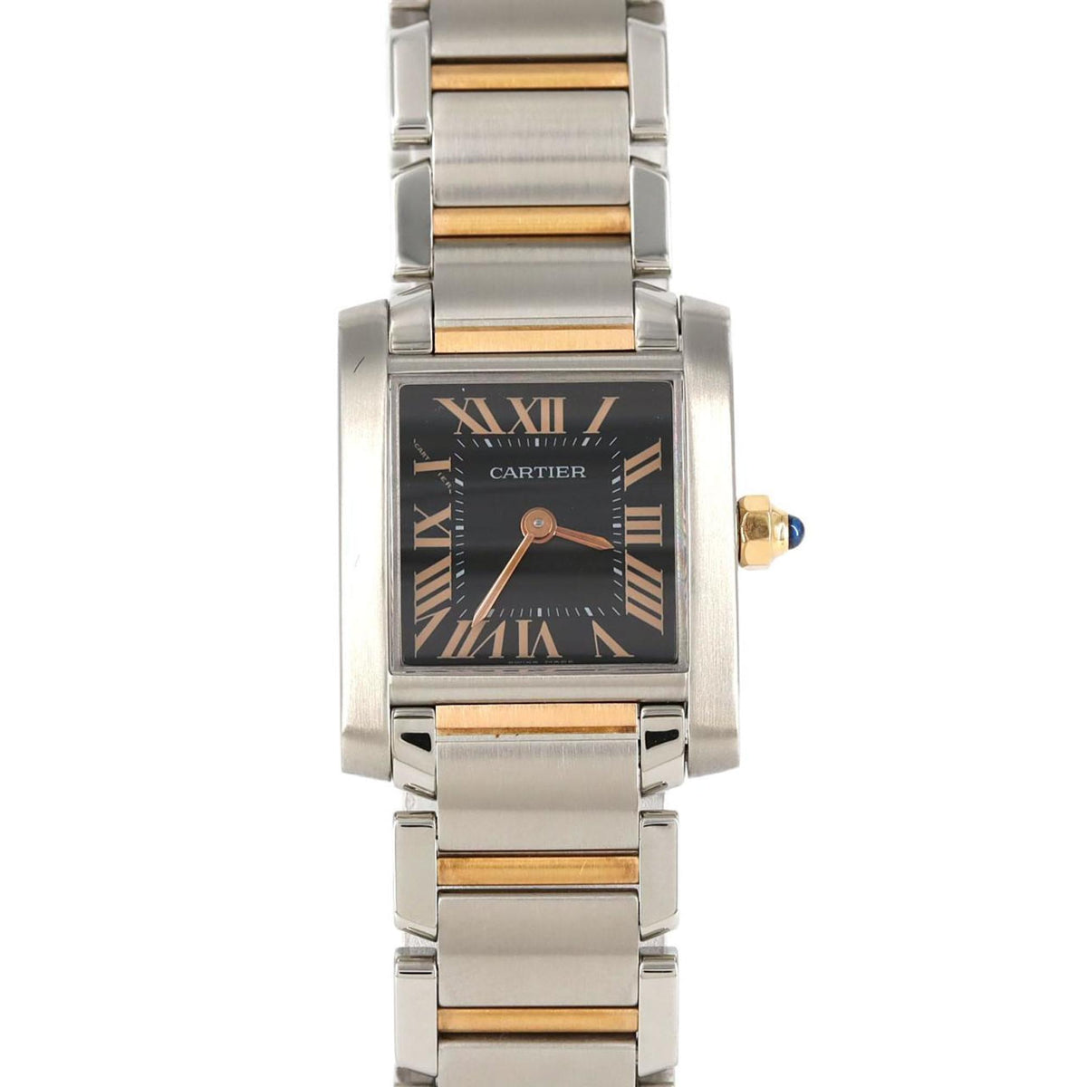 Pre-Owned Cartier Tank Fran?aise SM PG Combination 2009 Christmas Limited Edition W5010001 SSxPG Quartz Wristwatch
