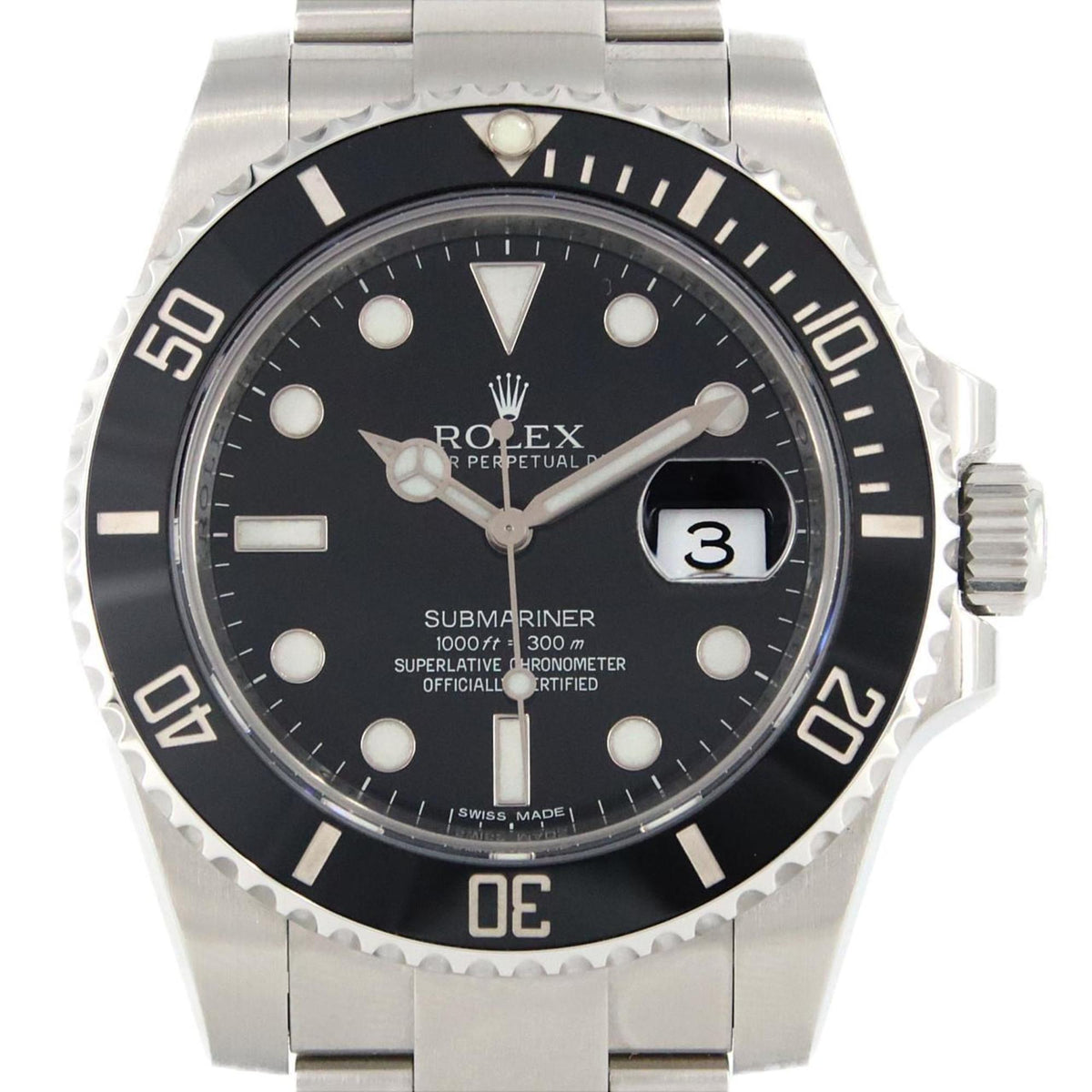 Montre-bracelet automatique Rolex Submariner Date 116610LN SS d'occasion, numéro aléatoire 