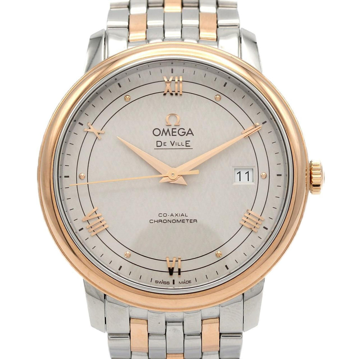 Pre-Owned Omega De Ville Prestige RG Combination 424.20.40.20.02.003 SSxPG Automatic Watch