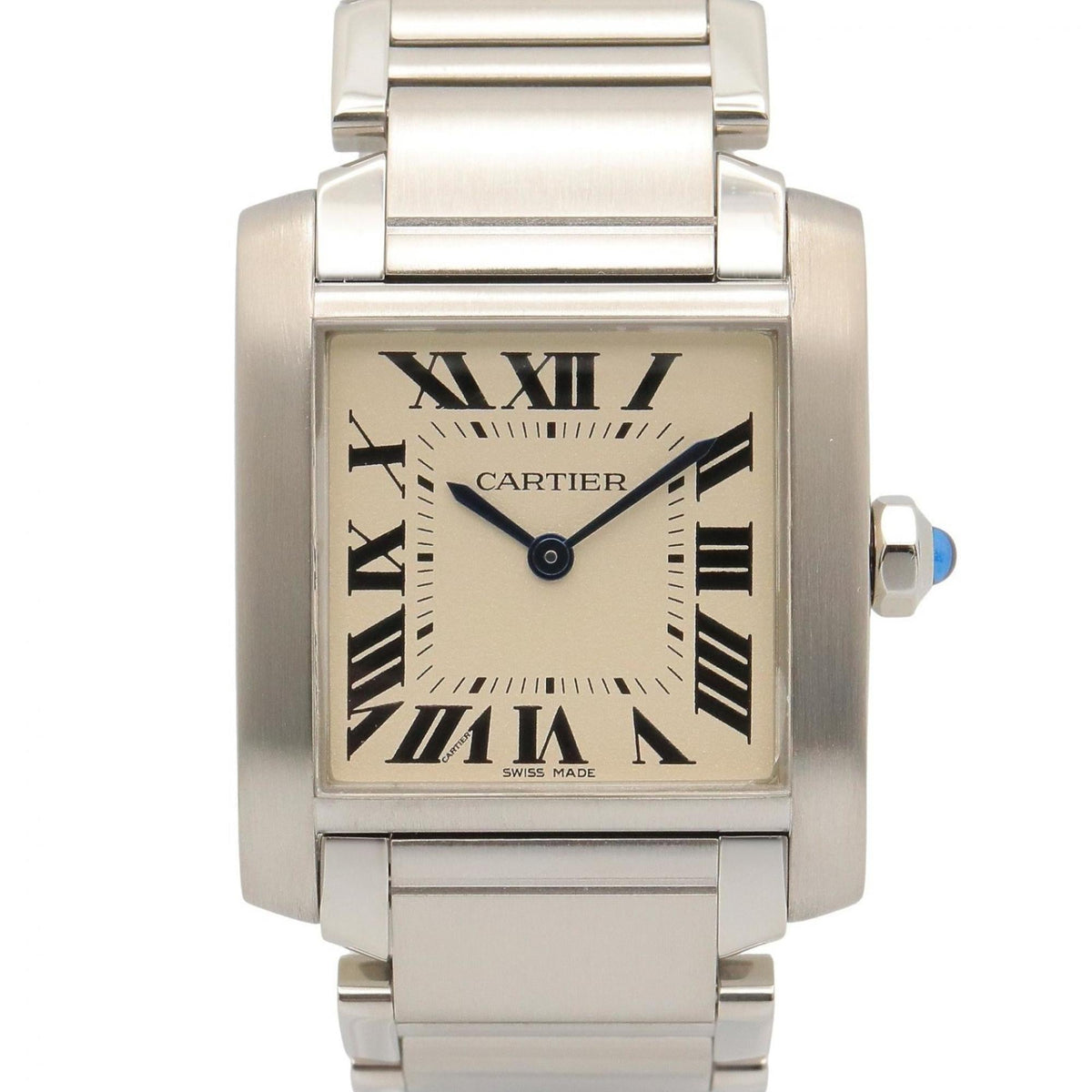 Pre-Owned Cartier Tank Fran?aise MM Watch, Stainless Steel, Boys' Size, Ivory (WSTA0005)