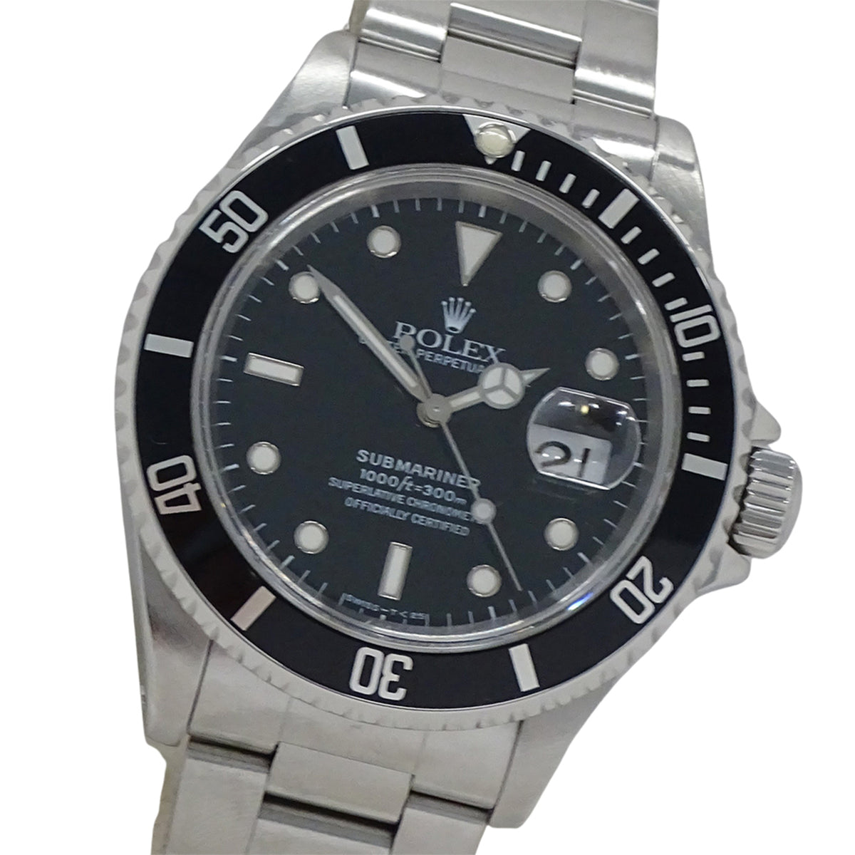 Pre-Owned Rolex Submariner Date 16610 T-Serial Men's Automatic Watch, Stainless Steel, Silver/Black, Polished