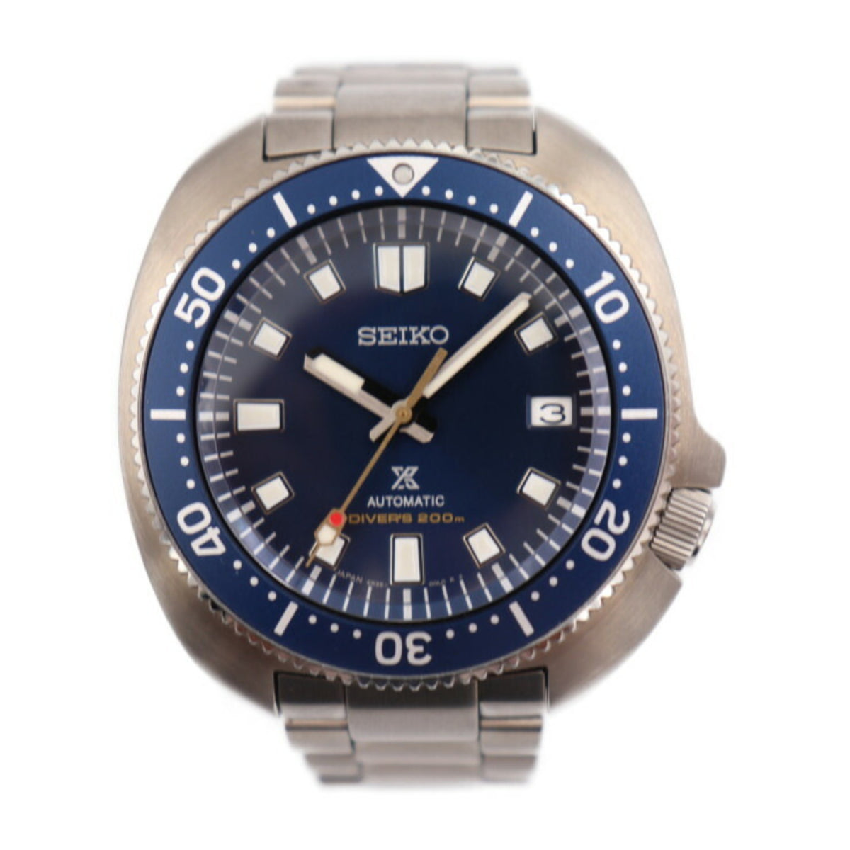 Gebrauchte SEIKO Diver Scuba Prospex Uhr SBDC123 Edelstahl Silber Blaues Zifferblatt Mechanisch 1970 Automatik 5500 Stück Limitierte Auflage 6R35-01G0 55. Jubiläumsmodell 2409053010023R1 