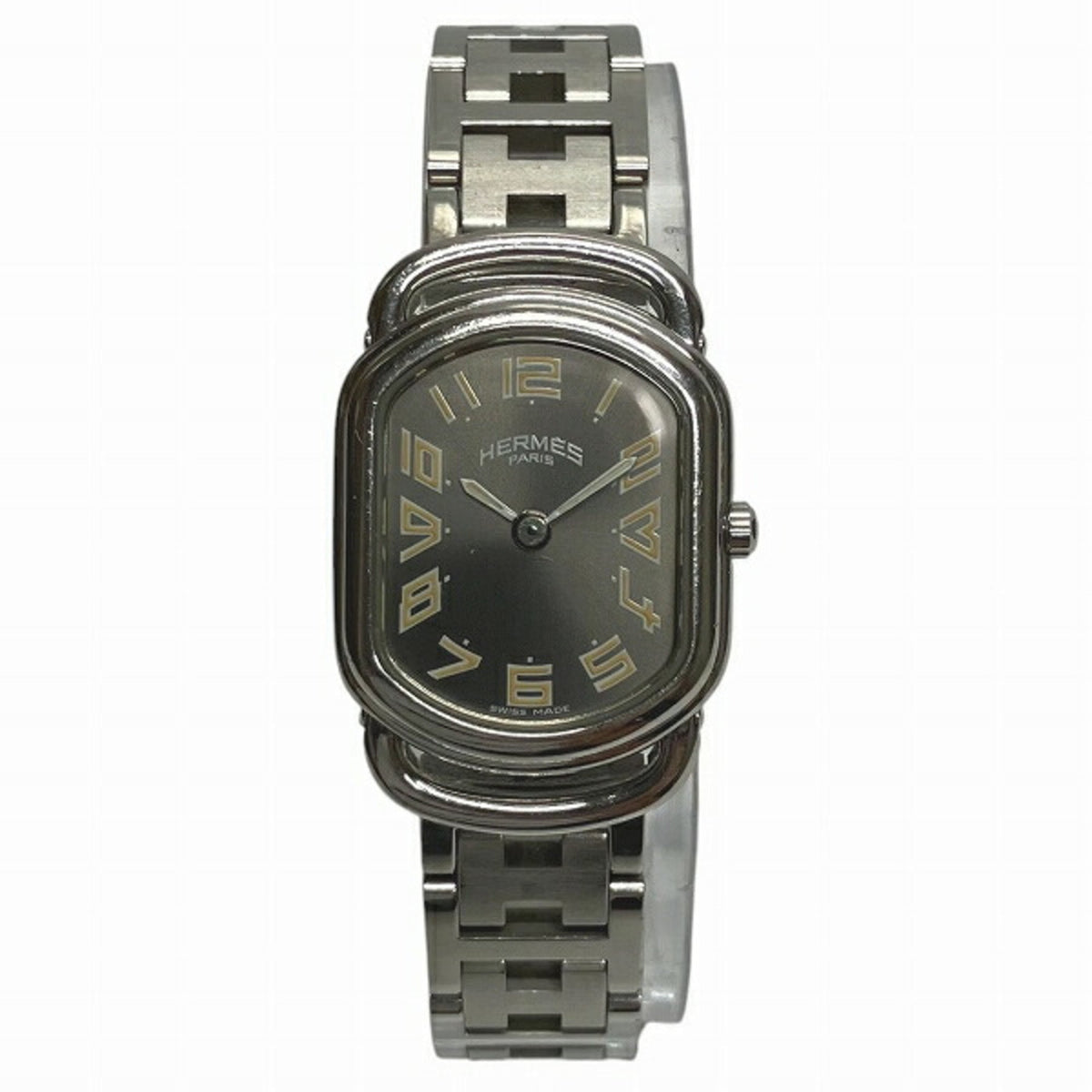 Montre-bracelet à quartz Hermes Rally RA1.210 d'occasion pour femme, cadran gris 
