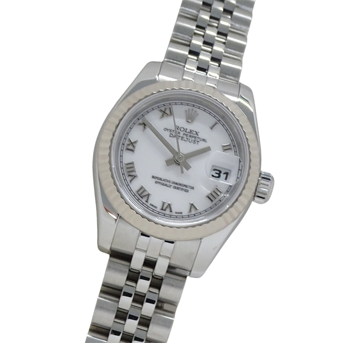 Pre-Owned Rolex Datejust 179174, D-serial, Women's Automatic Watch, Stainless Steel, White Gold, Silver, White, Overhauled and Polished