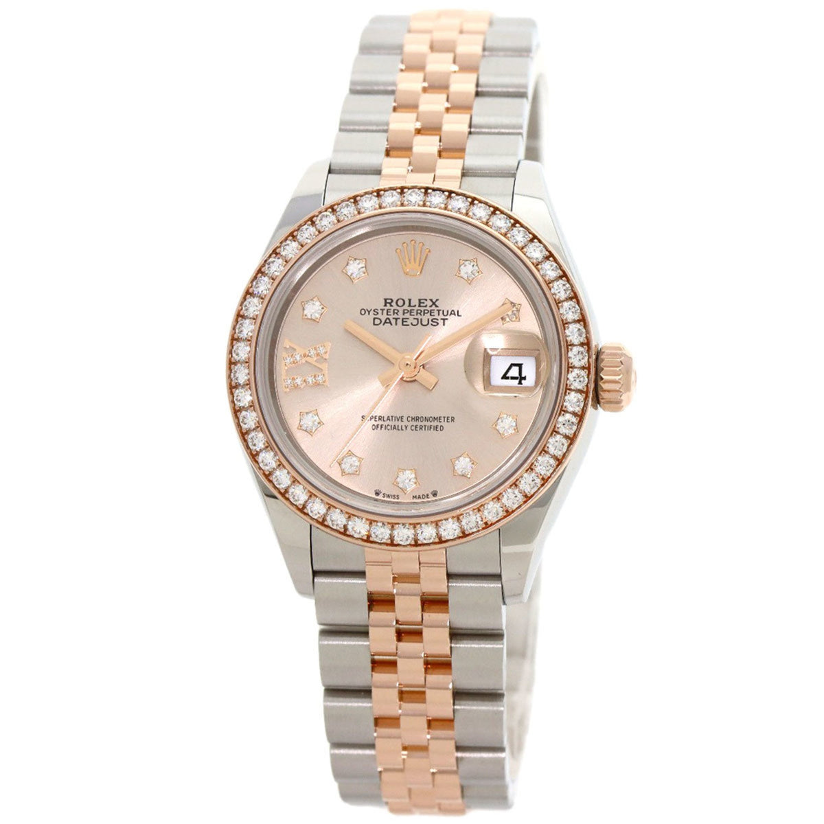 Pre-Owned Rolex 279381RBR Datejust 9P Star Diamond IX Watch Stainless Steel SS x K18PG Ladies