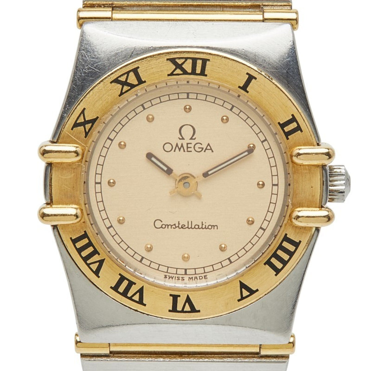 Pre-Owned Omega Constellation Quartz Watch, Gold Dial, Stainless Steel, Yellow Gold, Women's, OMEGA