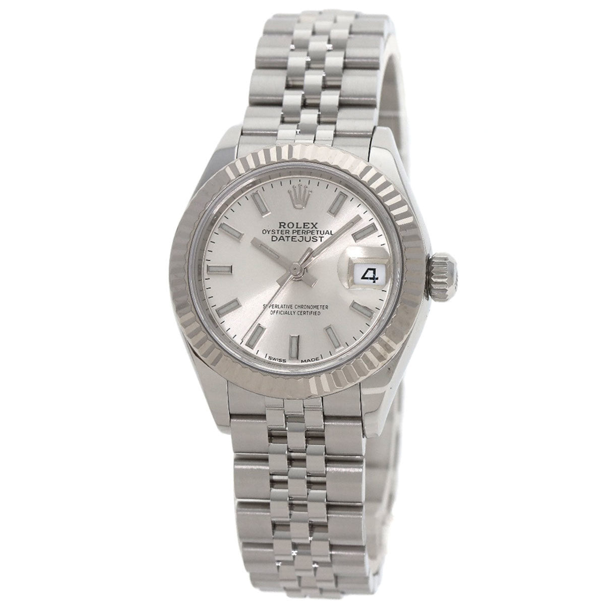 Montre Rolex Datejust 28 d'occasion en acier inoxydable SS K18WG pour femme. Référence : 279174 