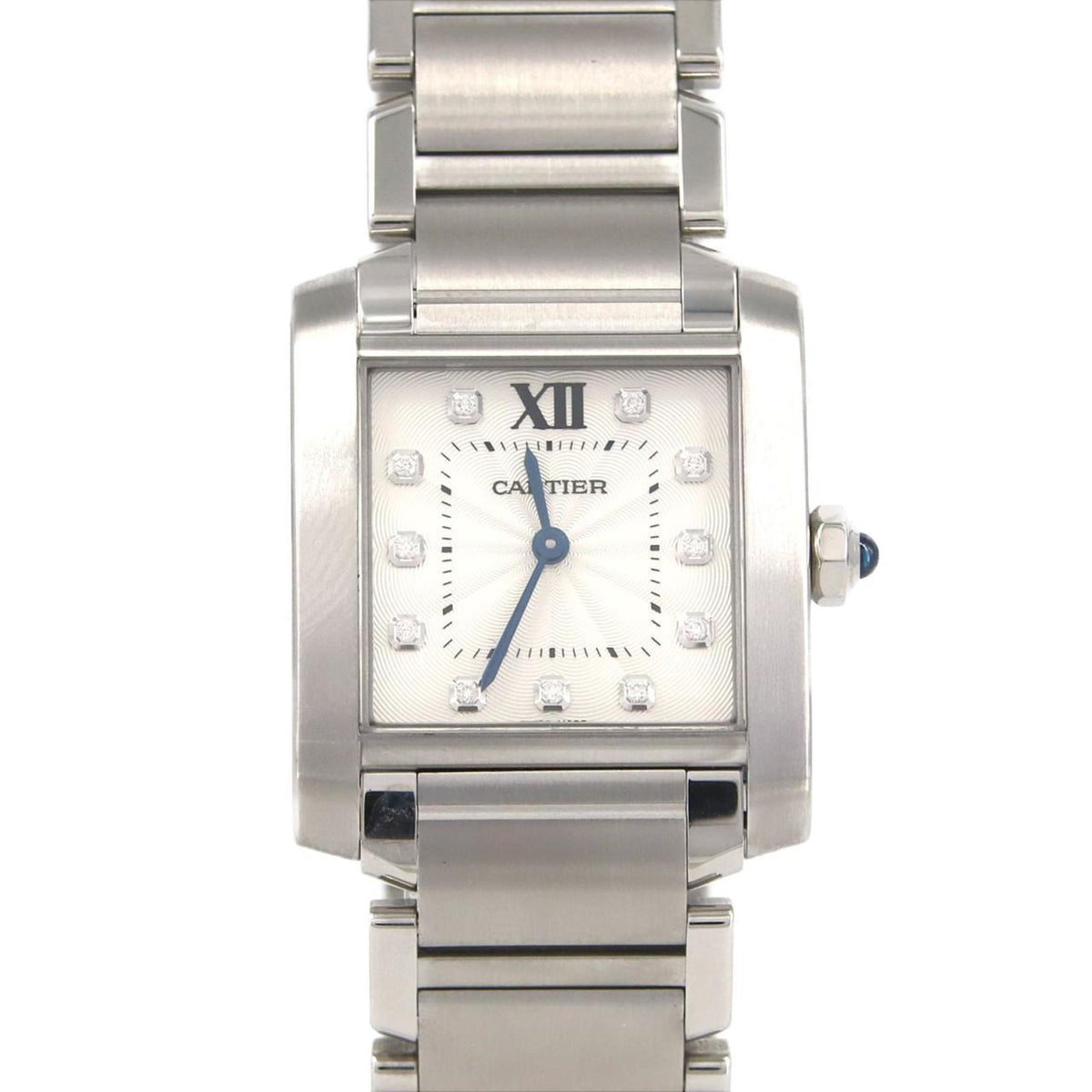 Gebrauchte Cartier Tank Francaise MM 11P WE110007 SS Armbanduhr Quarz 