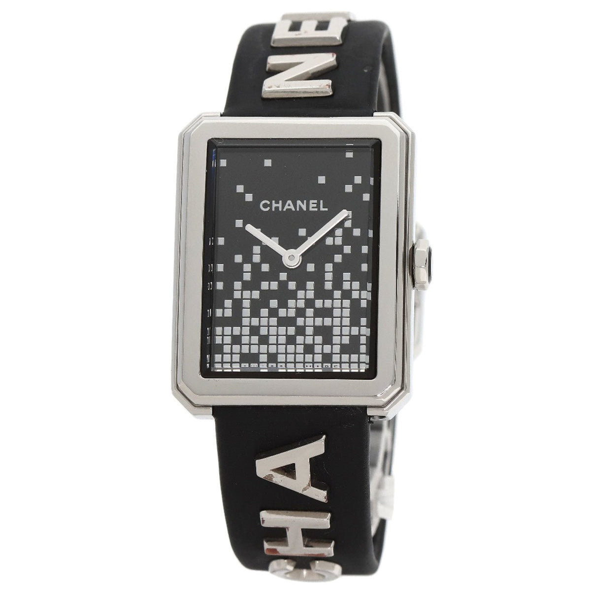 Montre Chanel H7470 Boyfriend Wanted Do d'occasion en acier inoxydable et cuir pour femme CHANEL 