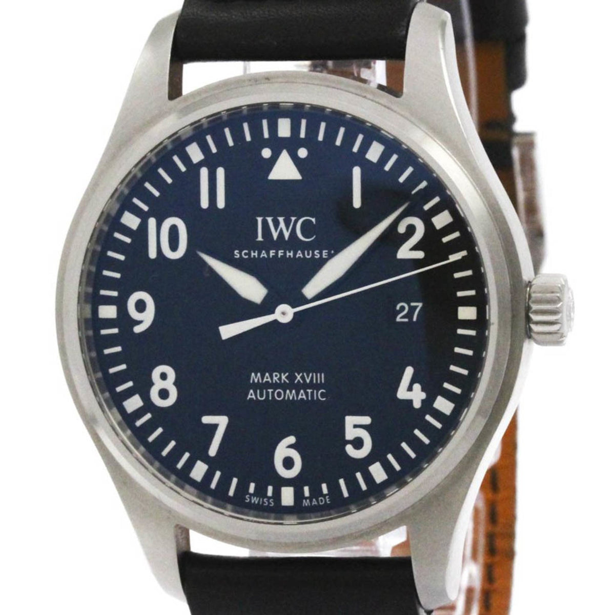 Pre-Owned IWC Pilot Mark 18 XVIII Steel Automatic Mens Watch IW327009 Polished