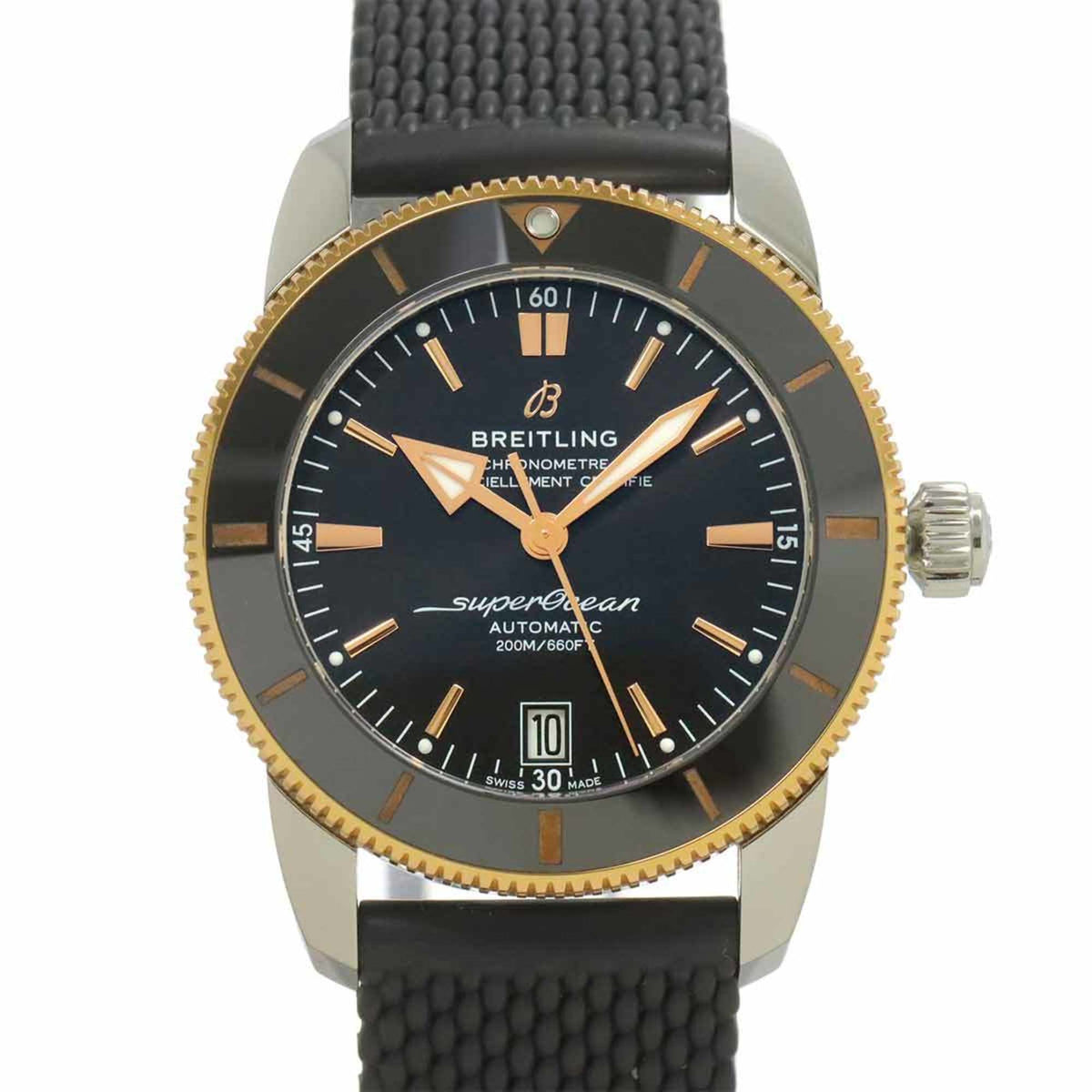 Pre-Owned BREITLING Superocean Heritage II B20 Combi UB2010 Men's Watch Date Black PG Automatic