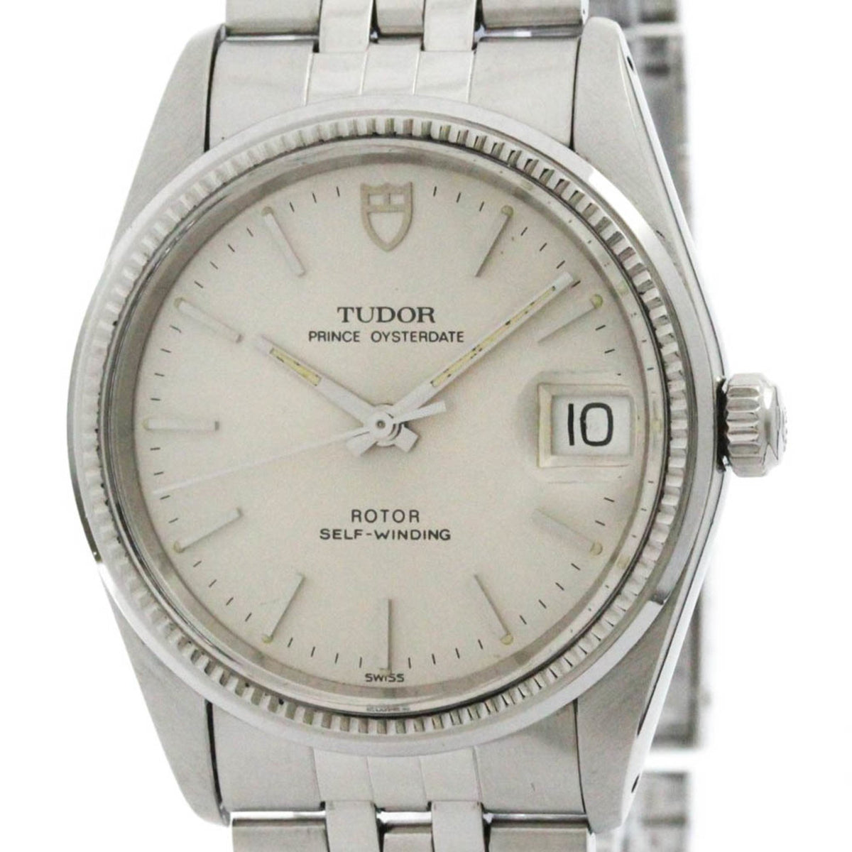 Pre-Owned Polished TUDOR Prince Oyster Date Steel Automatic Mens Watch 75030 BF577997