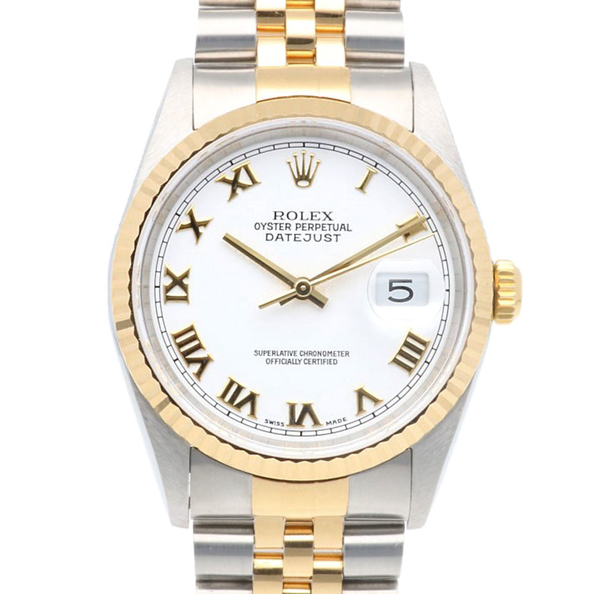 Pre-Owned Rolex Datejust Oyster Perpetual Watch Stainless Steel 16233 Automatic Men's ROLEX Y-Serial 2002 Model Roman Numerals Overhauled