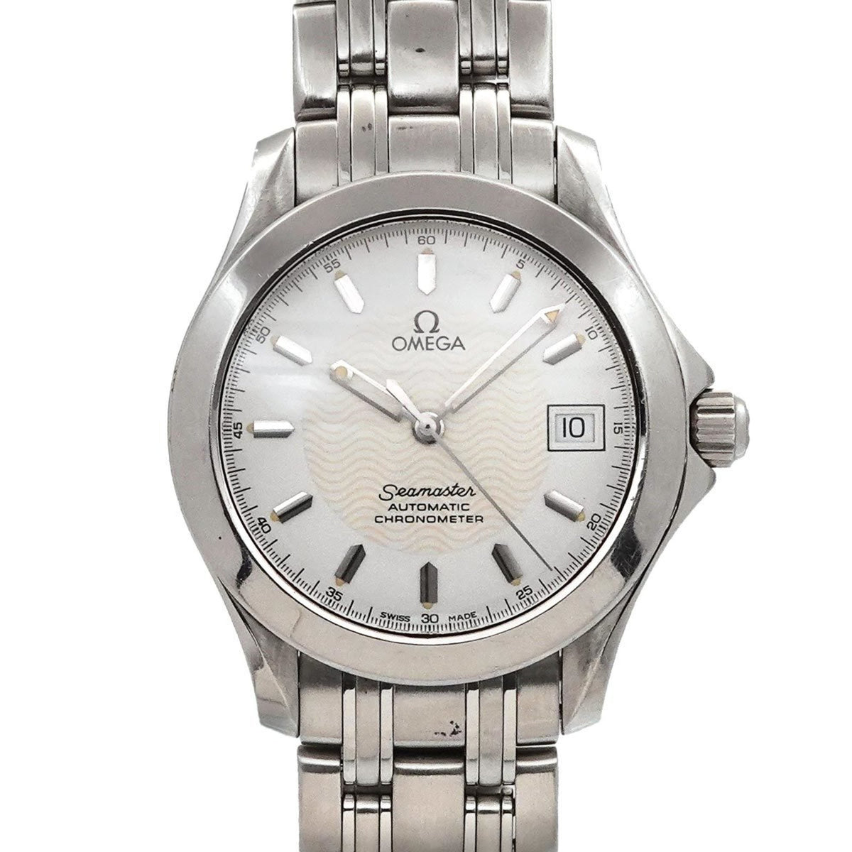 Pre-Owned OMEGA Seamaster 120m 2501 21 Men's Watch with Date Display, White, Automatic, Self-Winding