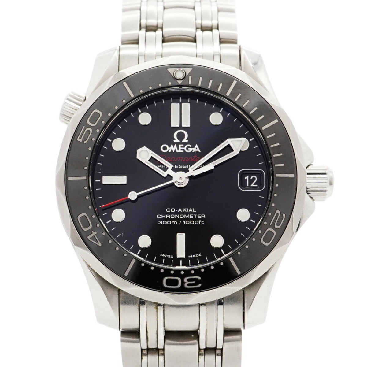 Pre-Owned Omega Seamaster 212.30.36.20.01.002 Black Dial Boys' Watch