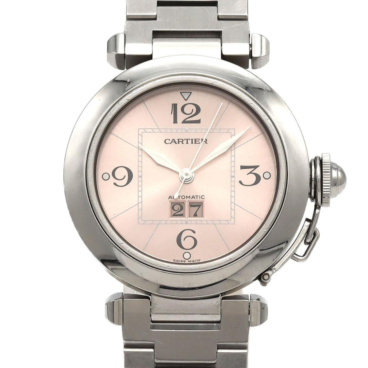 Pre-Owned Cartier Pasha C Grande Date W31058M7 Stainless Steel Automatic Watch