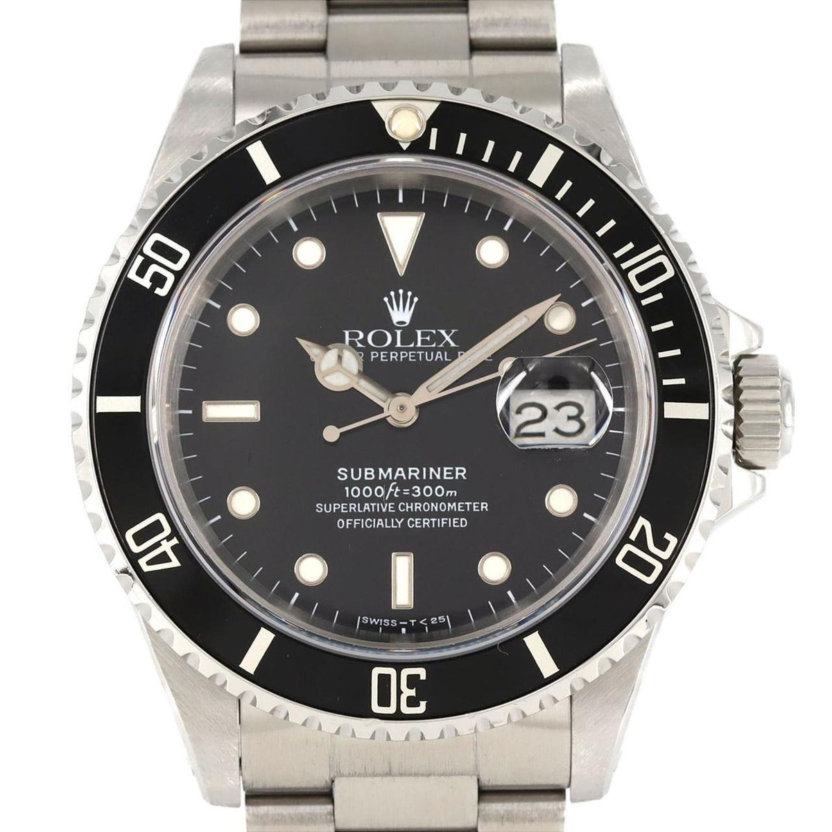 Rolex Submariner Date 16610 d'occasion. Montre-bracelet automatique en acier inoxydable, série E. 
