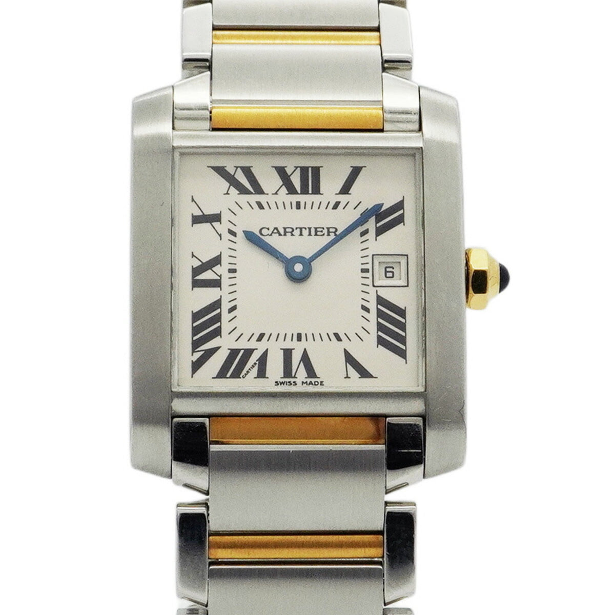 Pre-Owned Cartier Tank Fran?aise MM Two-tone Watch W51012Q4 Ivory Dial Men's and Women's