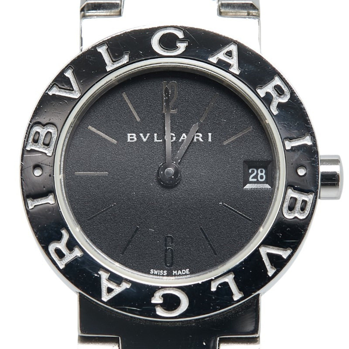 Pre-Owned BVLGARI Watch BB23SS Quartz Black Dial Stainless Steel Women's