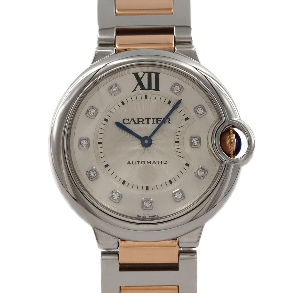 Gebrauchte Cartier Ballon Bleu PG Kombination 11P WE902031 SSxPG Uhr mit automatischem Aufzug 