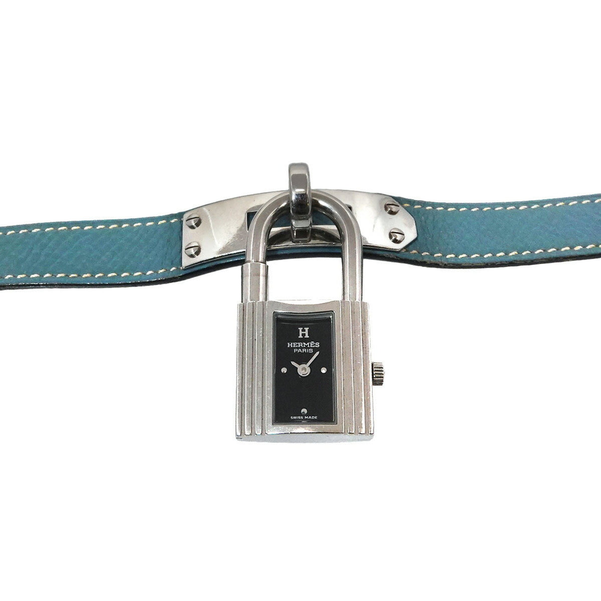 Pre-Owned Hermes Kelly Watch KE1 210 Ladies' Black Quartz Padlock