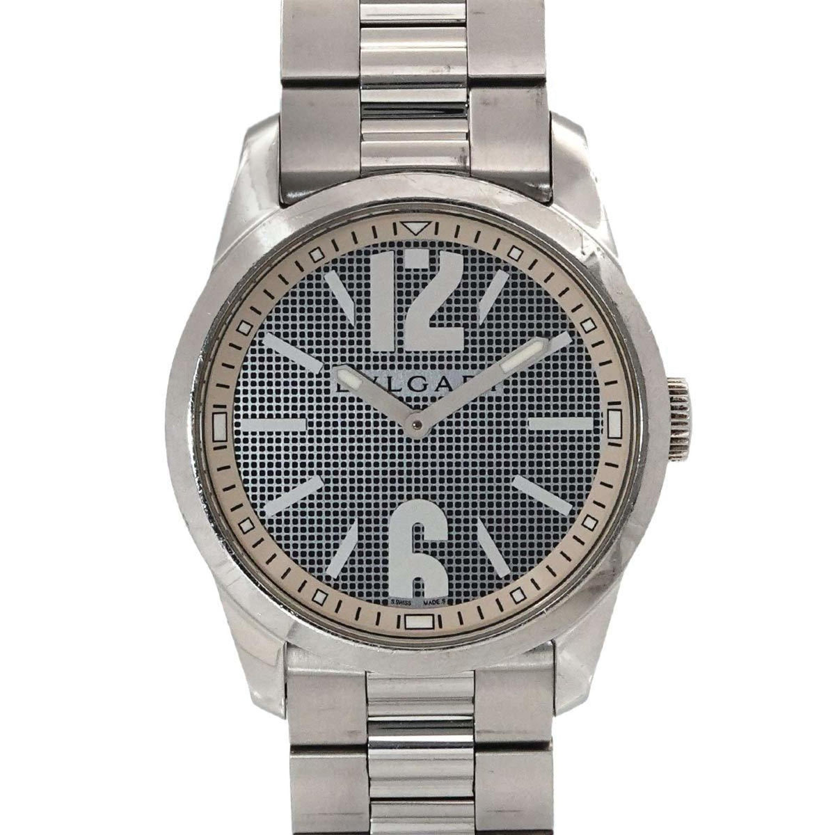 Pre-Owned BVLGARI Solotempo ST37S Men's Silver Quartz Watch