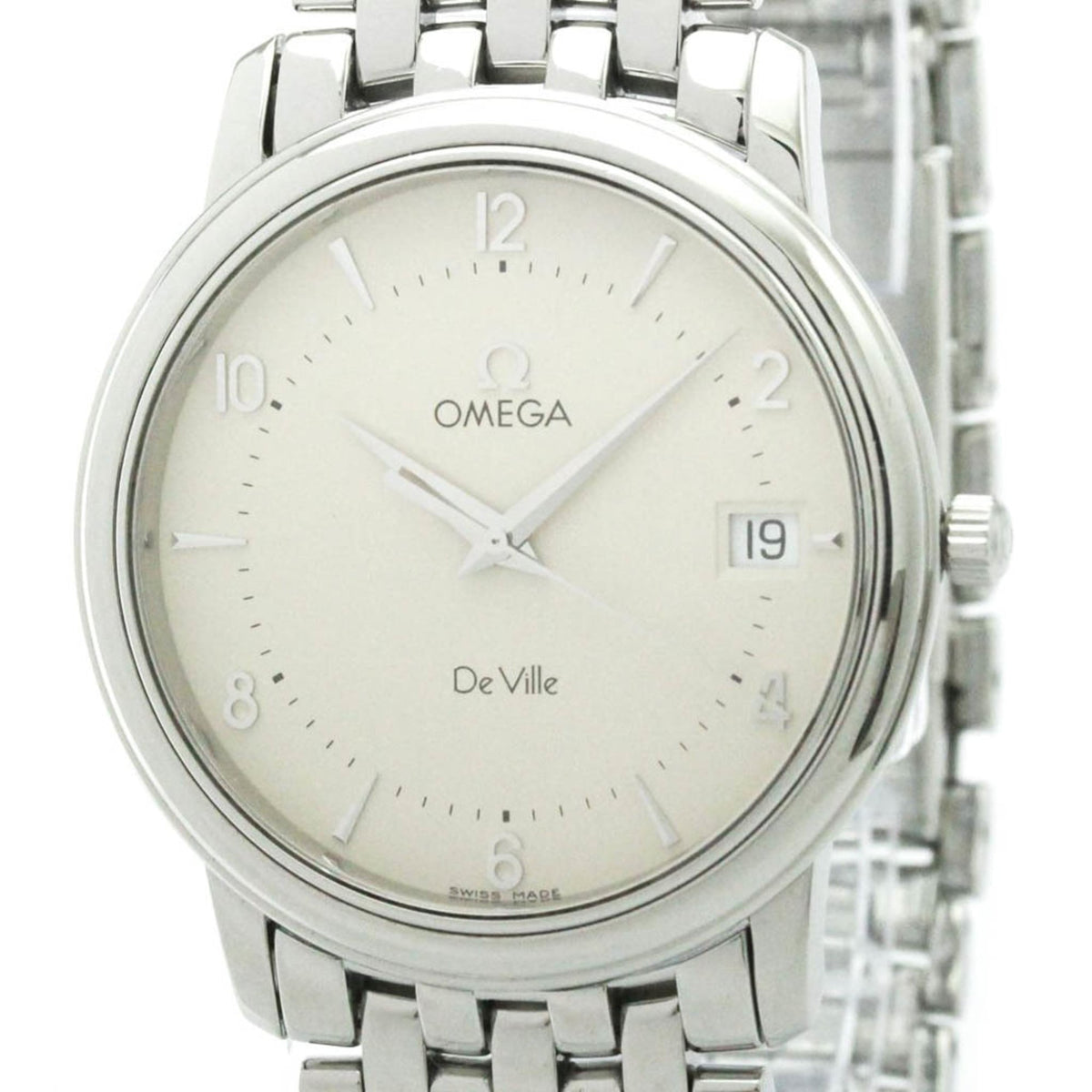 Pre-Owned OMEGA De Ville Prestige Steel Quartz Mens Watch 4510.30 Polished