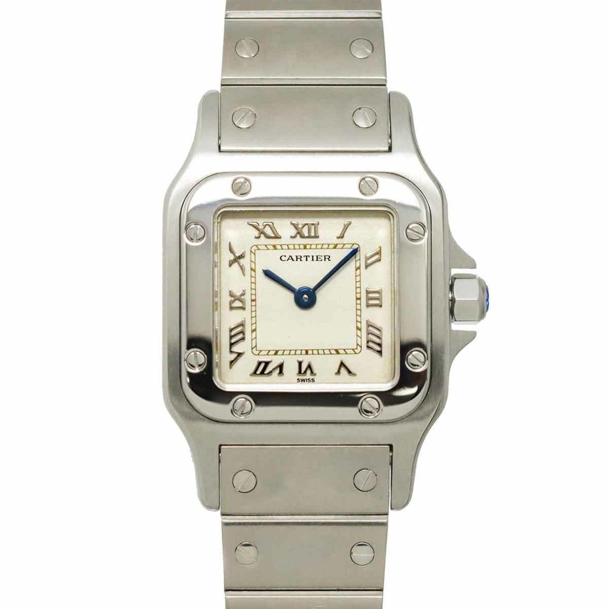 Pre-Owned Cartier Santos Galbee SM W20024D6 Women's Watch, Ivory, Quartz Watch