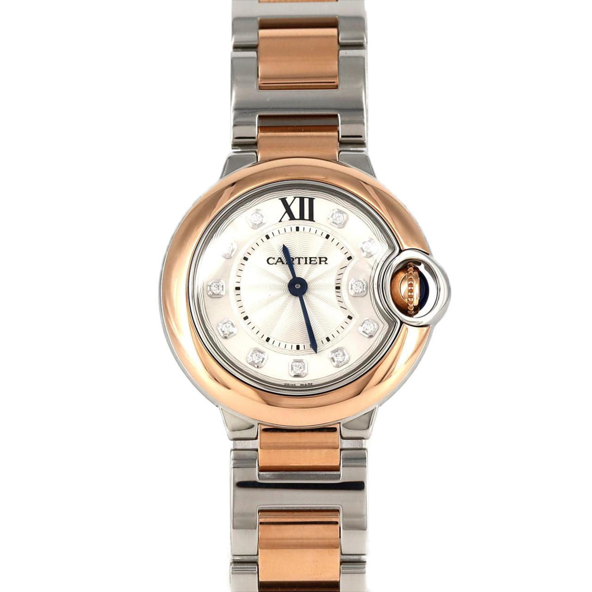 Gebrauchte Cartier Ballon Bleu SM PG Combi 11P W3BB0005 SSxPG Armbanduhr Quarz 