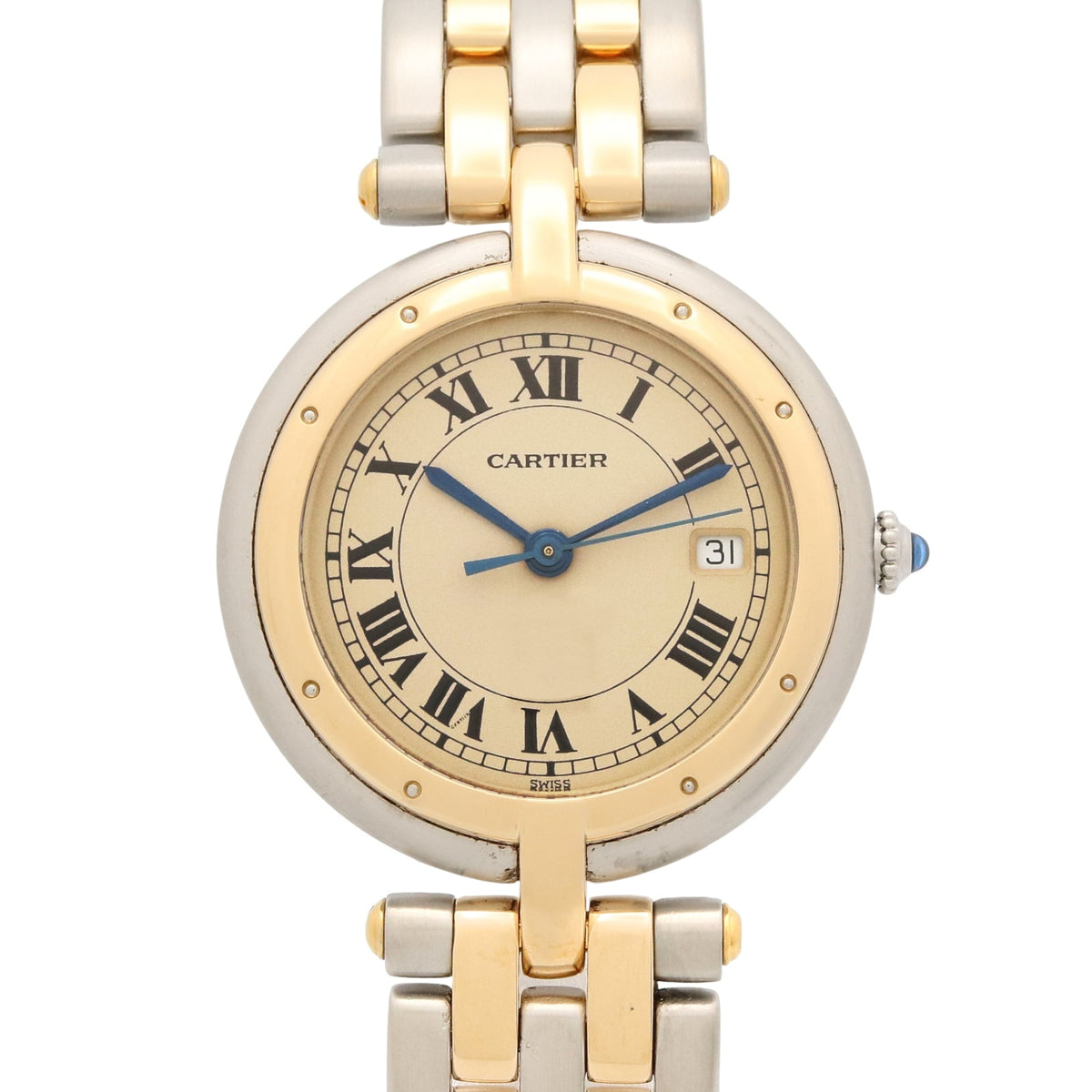 Pre-Owned Cartier Panth?re Vend?me LM 2-Row Watch, 18K (Yellow Gold) Stainless Steel, Boys' Size, Ivory, 83084242