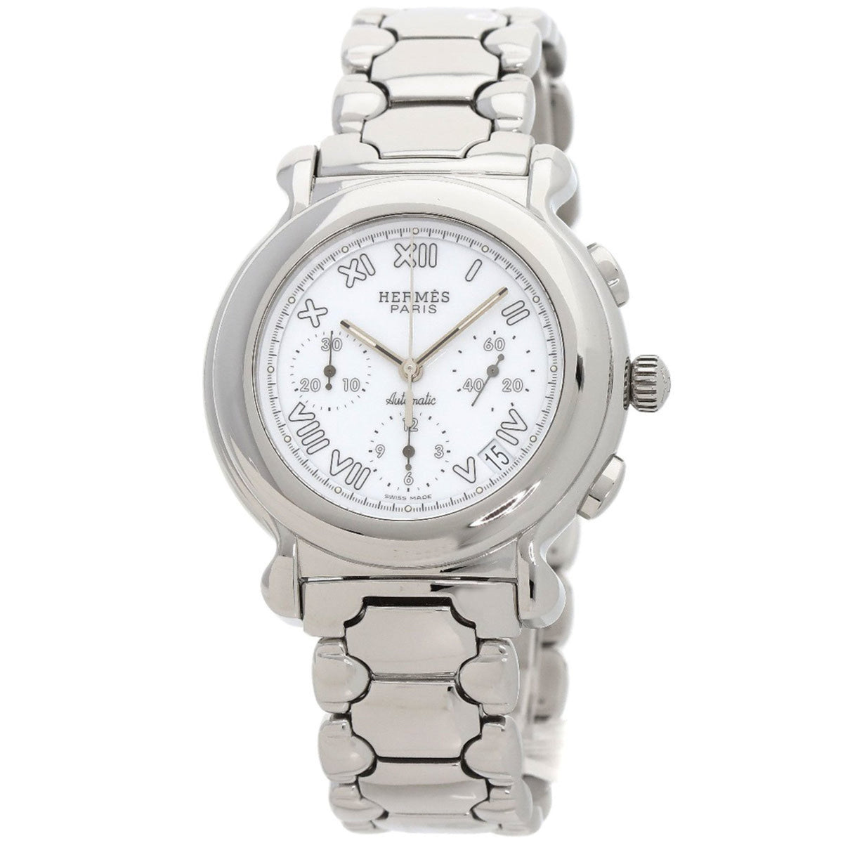 Pre-Owned Hermes KP1.910 Kepler Watch Stainless Steel SS Men's HERMES