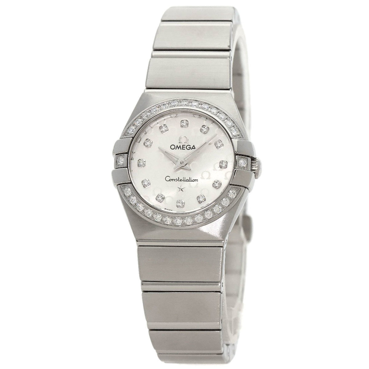 Pre-Owned OMEGA 123.15.27.60.52.001 Constellation Brushed Diamond Watch Stainless Steel SS Ladies