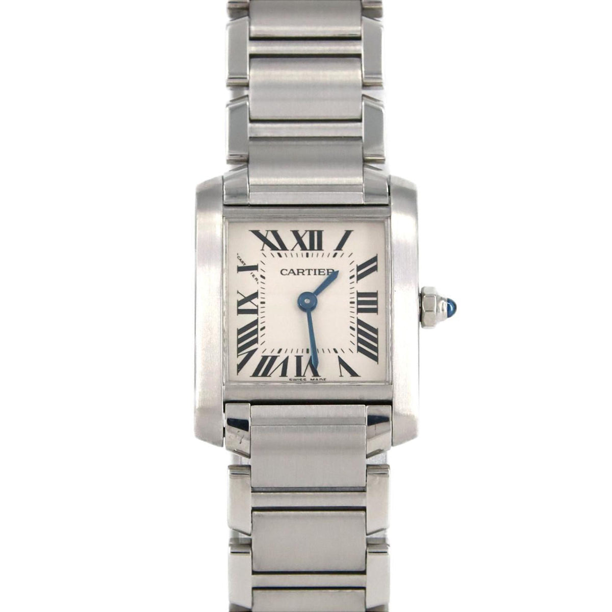 Gebrauchte Cartier Tank Francaise SM W51008Q3 SS Armbanduhr Quarz 